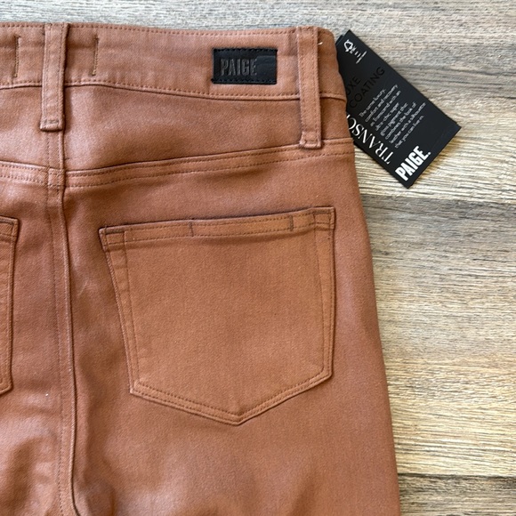 Paige Hoxton Ankle Cognac Coated Denim Jeans size 25 NWT - Picture 4 of 4